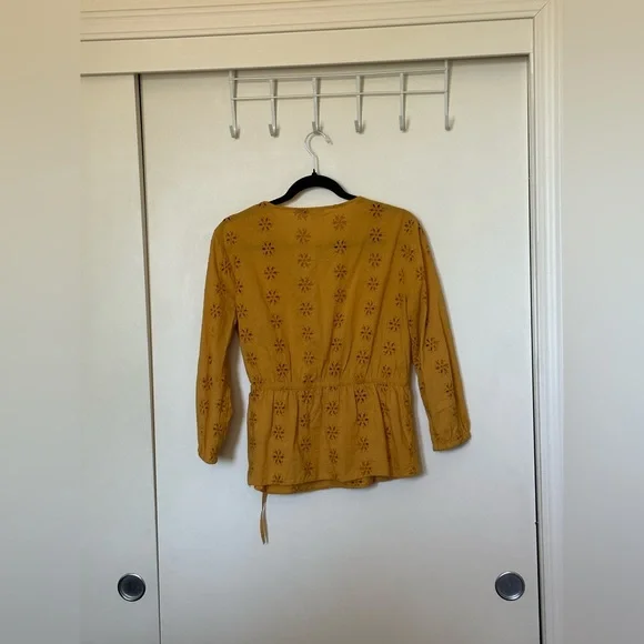 Madewell Scalloped Eyelet Wrap Top - Picture 8 of 9